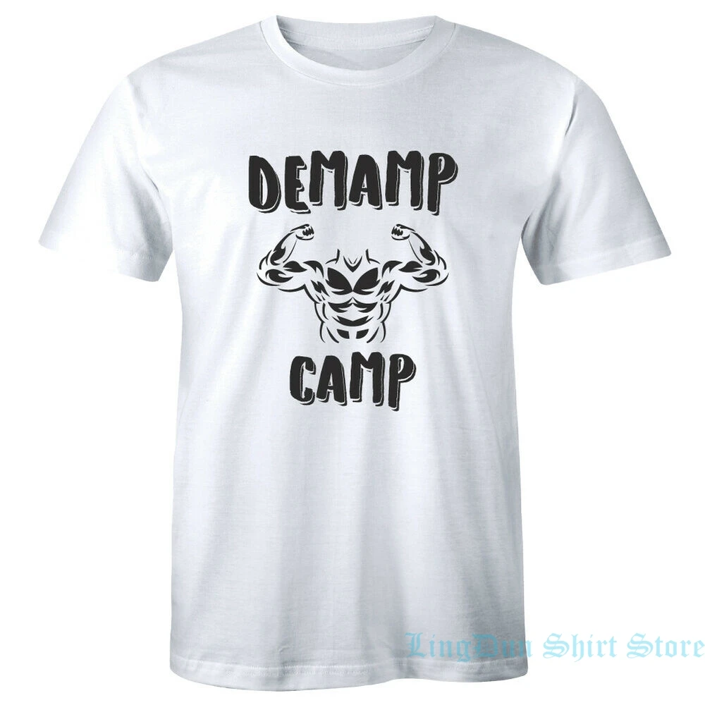 Забавная футболка Demamp Camp для тренировок тяжелой атлетики прочная Мужская