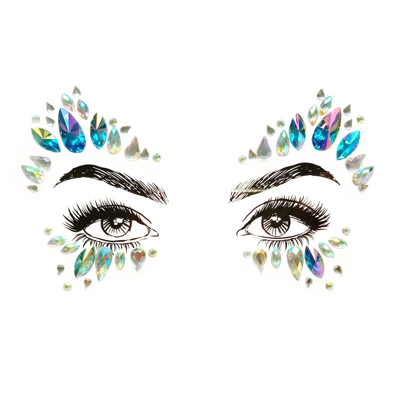 1 лист ручной работы богемный этнический стиль 3D стикер с кристаллами лица глаза