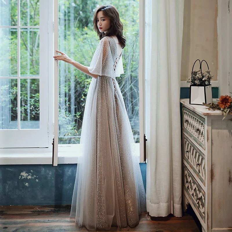 Женское Платье трапециевидного силуэта с v-образным вырезом коротким рукавом для