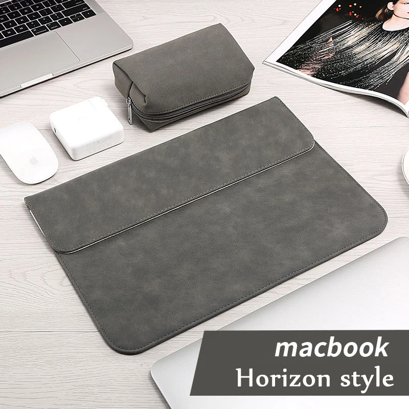 

Водонепроницаемый чехол для ноутбука с защитой от царапин MacBook Pro Air 11/12/13, 3/15, 4 дюйма, горизонтальный защитный чехол, дорожная сумка из ПУ кож...