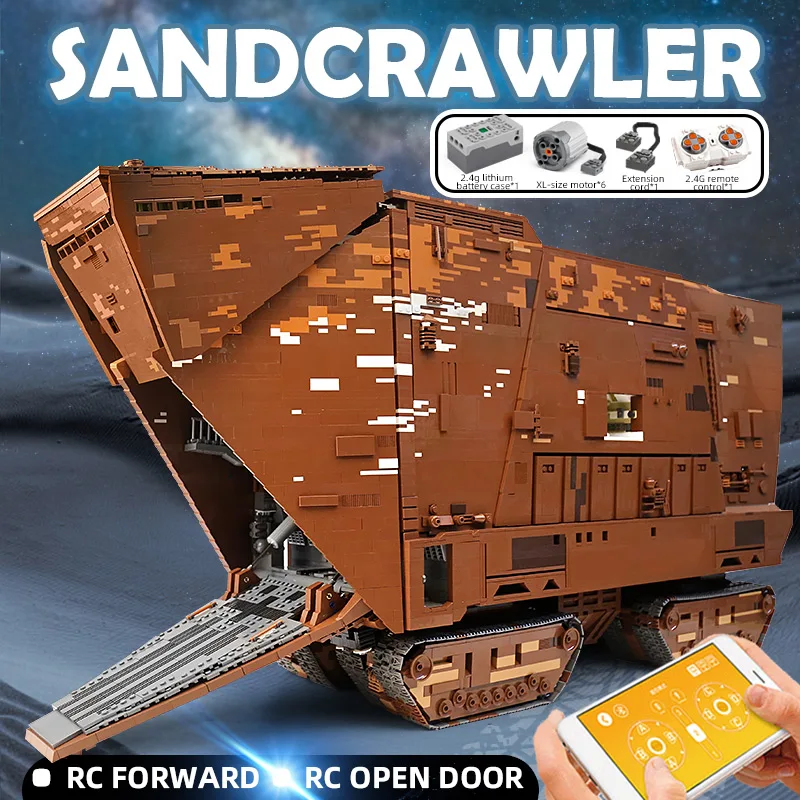 

MOULD KING Building Blocks Toys The Cavegod UCS Sandcrawler Model Sets Assemble Bricks Kids Educational DIY Toys Christmas Gifts