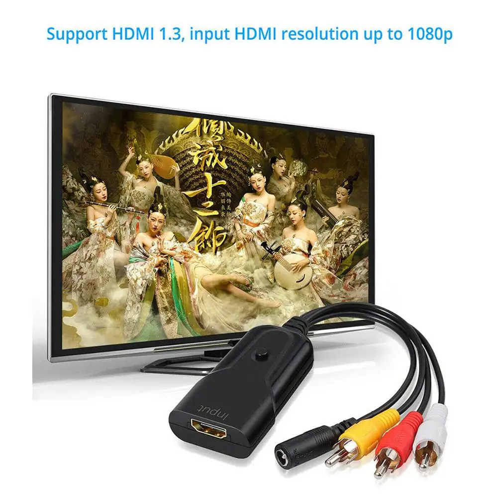 Преобразователь сигнала 1080p Mini to AV композитное видео аудио адаптер NTSC