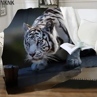 nknk brank white tiger blankets animal bedspread for bed painting thin quilt harajuku blankets for beds sherpa blanket animal