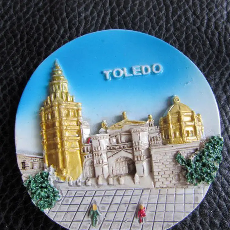 

Испанский пейзаж туризм мемориал экспорт Толедо Старый город изысканный резиновый магнит на холодильник