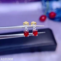 kjjeaxcmy boutique jewelry 925 sterling silver inlaid natural pigeon blood ruby womens earrings support detection fine