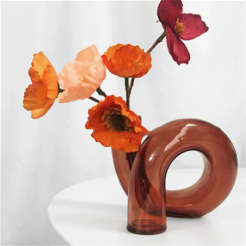 

Glass Vases Clear Flower Vase Candle Ornaments Holders Wedding Home Decoration Table Centerpieces Candlestick Holder