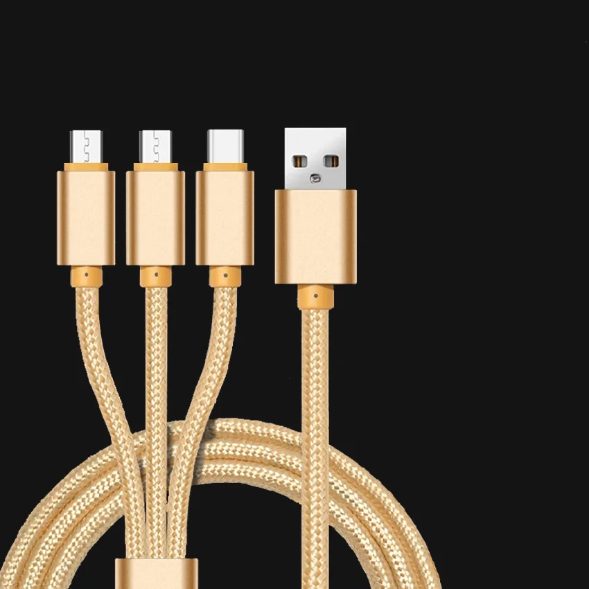 3 в 1 быстрое зарядное устройство 2 А Usb кабель для зарядки длинный Tipe c Kabel Type Micro USB