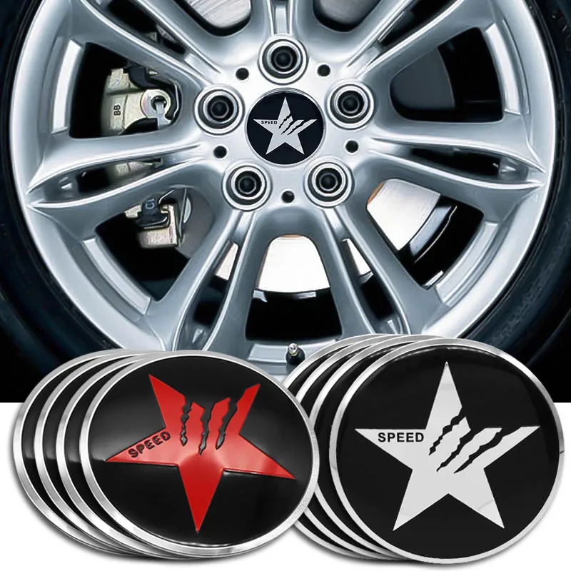 4 шт. 56 мм Алюминиевый автомобильный Стайлинг декоративная пентаграмма скорость
