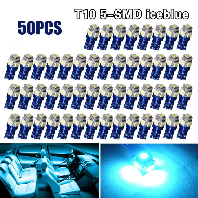 50 шт. голубые автомобильные аксессуары для жилых автофургосветильник s T10 5050 |