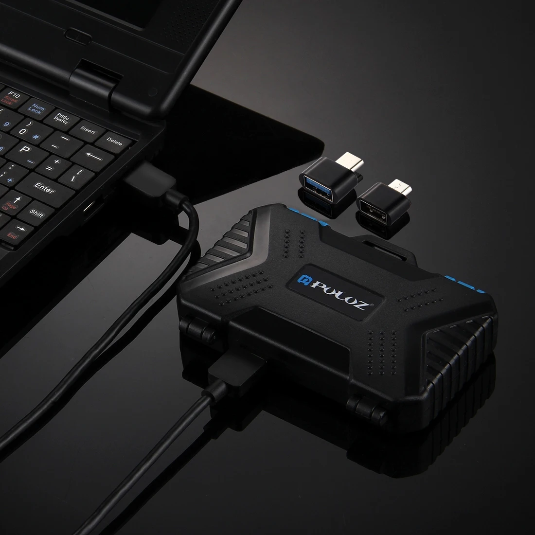 Считыватель карт PULUZ+ 22 в 1 чехол для карт памяти для 1 стандартной SIM+ 2Micro-SIM+ 2Nano-SIM+ 3CF+ 7SD+ 6TF+ 1 PIN для карт