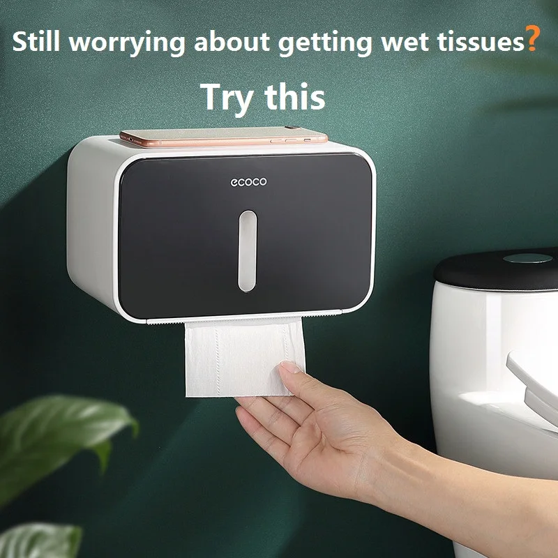 

Бытовая Водонепроницаемая рулонная бумага для ванной комнаты, нагнетающая бумага, универсальная коробка для салфеток, держатель для туале...