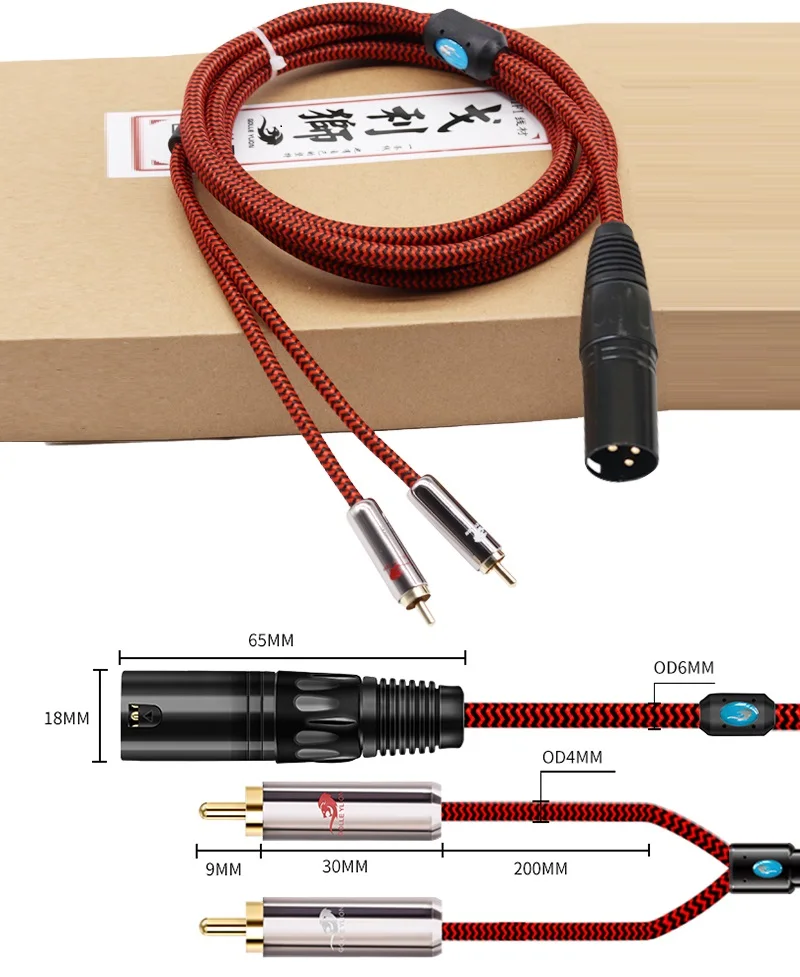 3-контактный XLR-двойной RCA-папа стерео аудиокабель для микрофона микшера