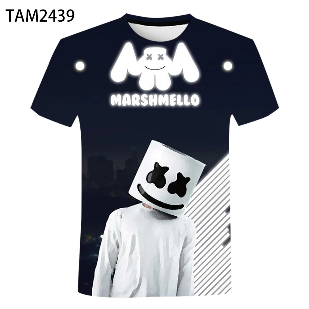 Модная 3D футболка Marshmello с принтом Новая повседневная рубашка натуральный