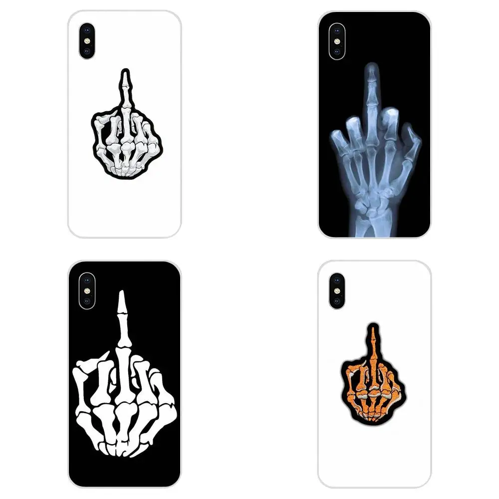 Средний палец со скелетом и костями для Apple IPhone X XS Max XR 4 4S 5 5C 5S SE 6 6S 7 8 плюс Горячая