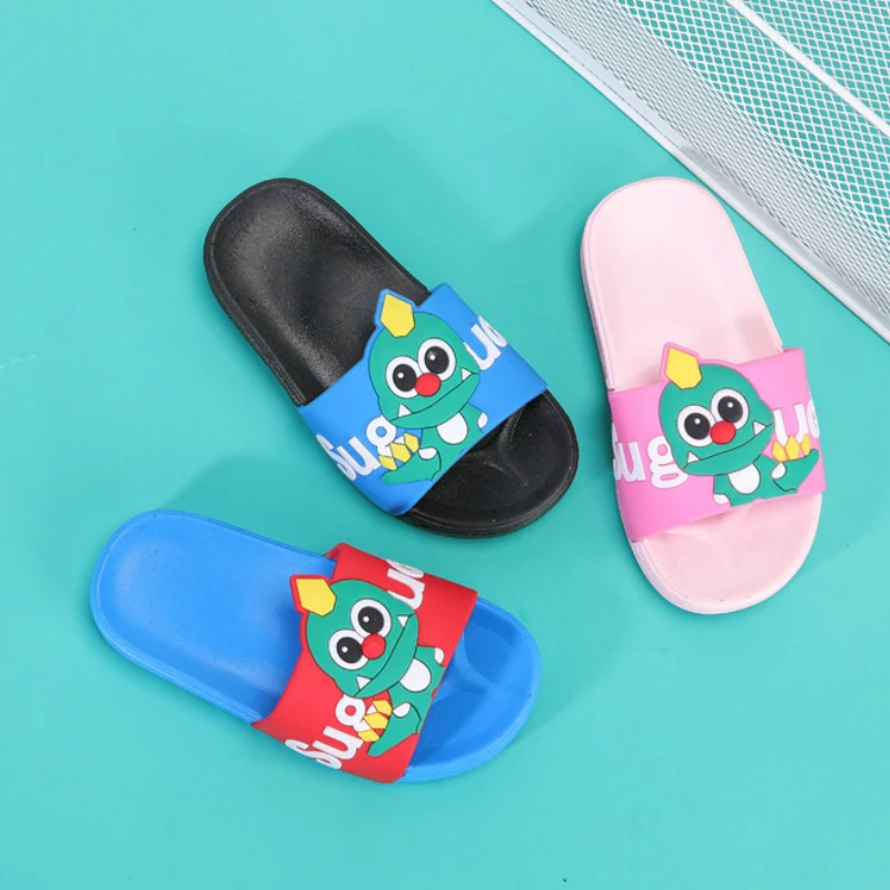 Детские шлепанцы для девочек и мальчиков летняя пляжная обувь с мультяшным