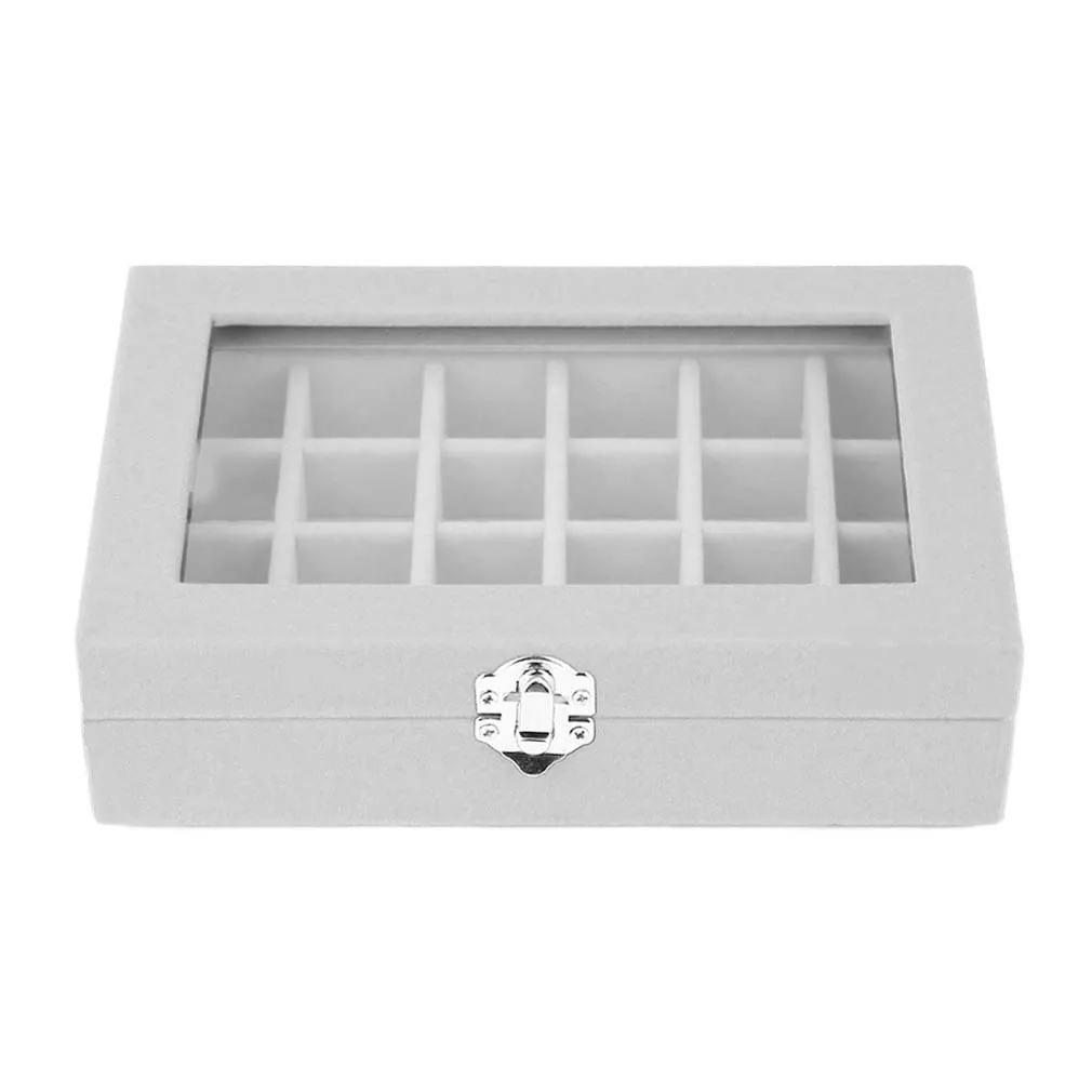 24 слота бархатный Настольный держатель для ювелирных изделий коробка хранения