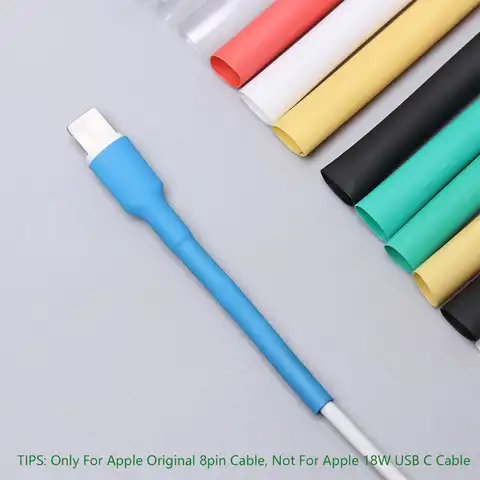 12 шт. универсальный протектор USB кабеля, термоусадочная трубка, цветной органайзер для проводов, зарядное устройство, кабель USB, втулка для ш...