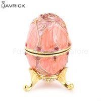 pink love heart faberge egg series hand painted jewelry trinket box unique gift for easter home decor collectible