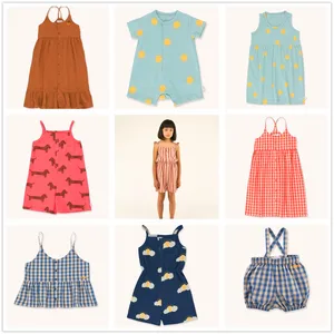 Tiny Kids T Shirts+ Shorts Plaid Dresses 2 Pcs Clothing Sets Vestidos Girls Summer Clothing Kids Clothes Children Tops Tees