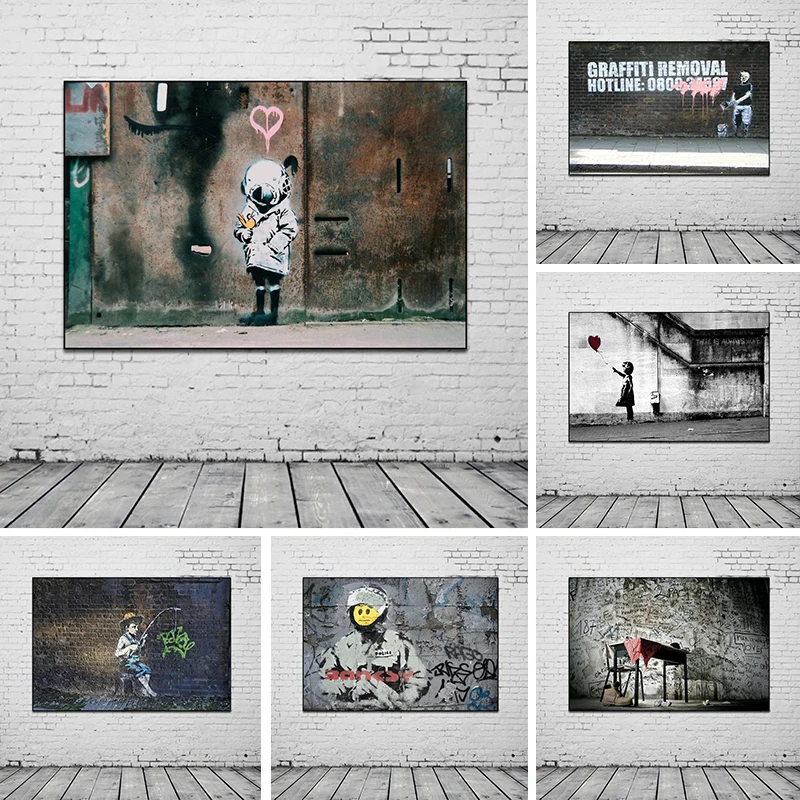 

Banksy Graffiti art Love Life Canvas Painting Posters and Prints Modern Pop Wall Art Picture Cuadros for Living Room Home Decor