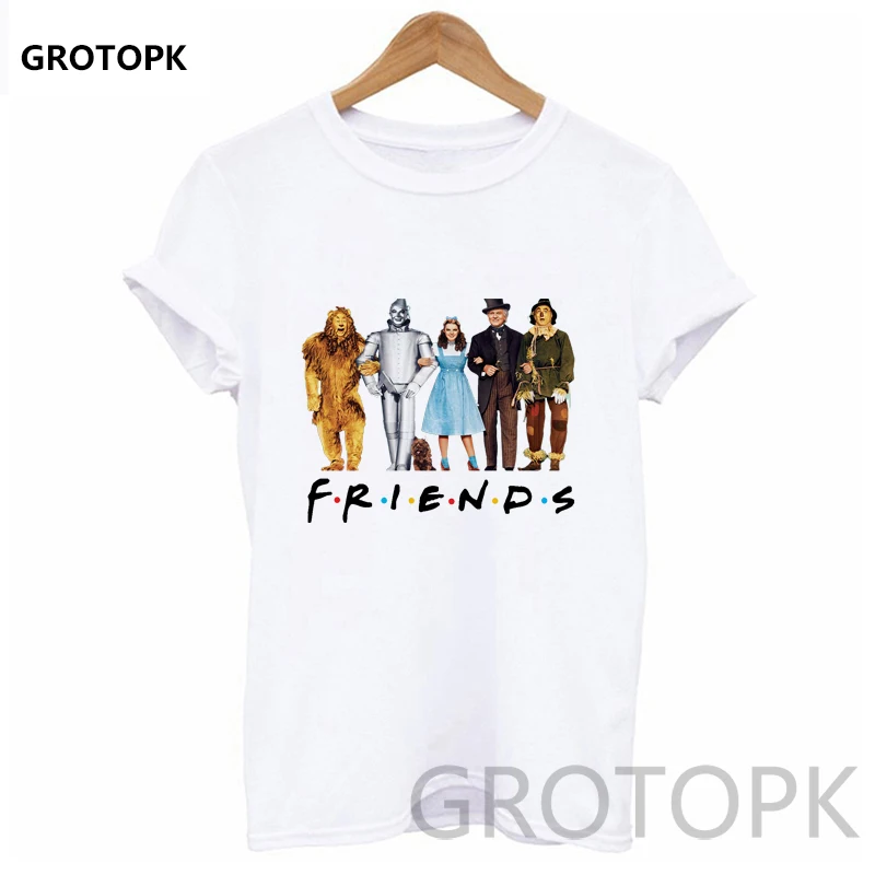Футболка Friends The Wizard Of Oz, женская футболка с коротким рукавом, хлопковая Футболка Friends для женщин, Harajuku, топы, Camiseta Mujer, футболка