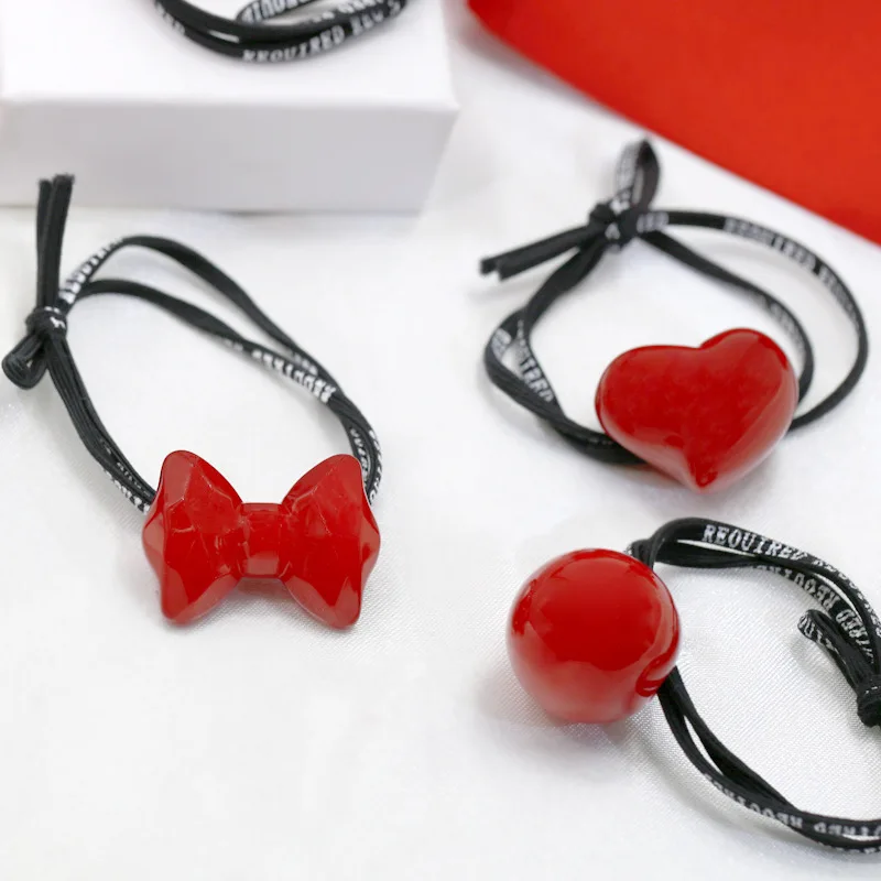 Милый детский бисерный повязка на голову с красными звездами сердцами и бантами высокоэластичные украшения для девочек.