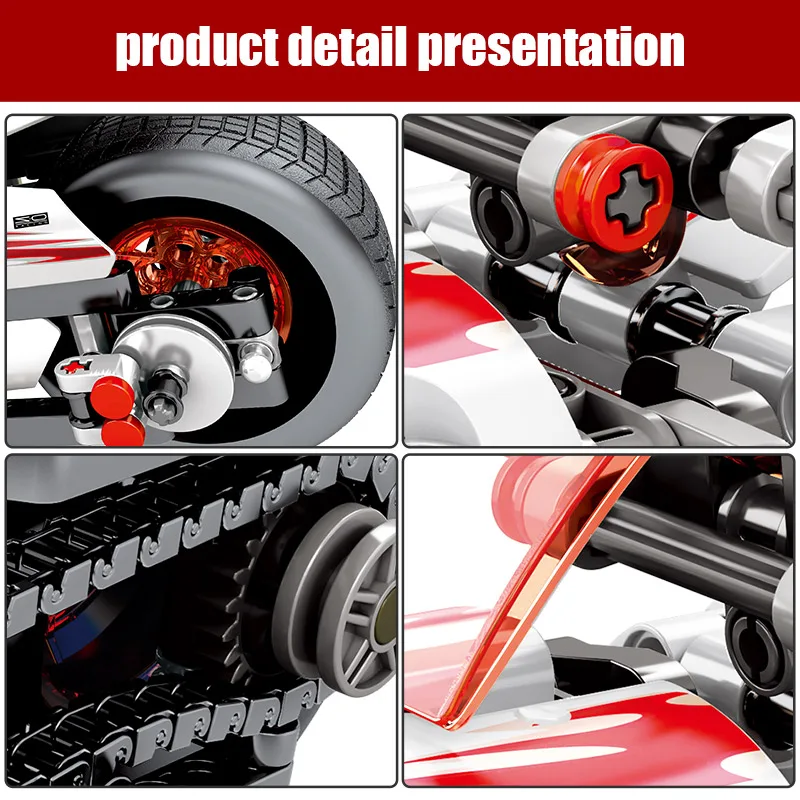 

392pcs City Motorcycle Pull Back Car High-tech Off-road Moto Model Building Blocks Bricks Educational Toys For Boys