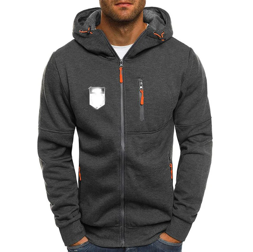 

Jacket Men Hoodies Custom Logo Mens Zipper Sweatshirts Male Tracksuit