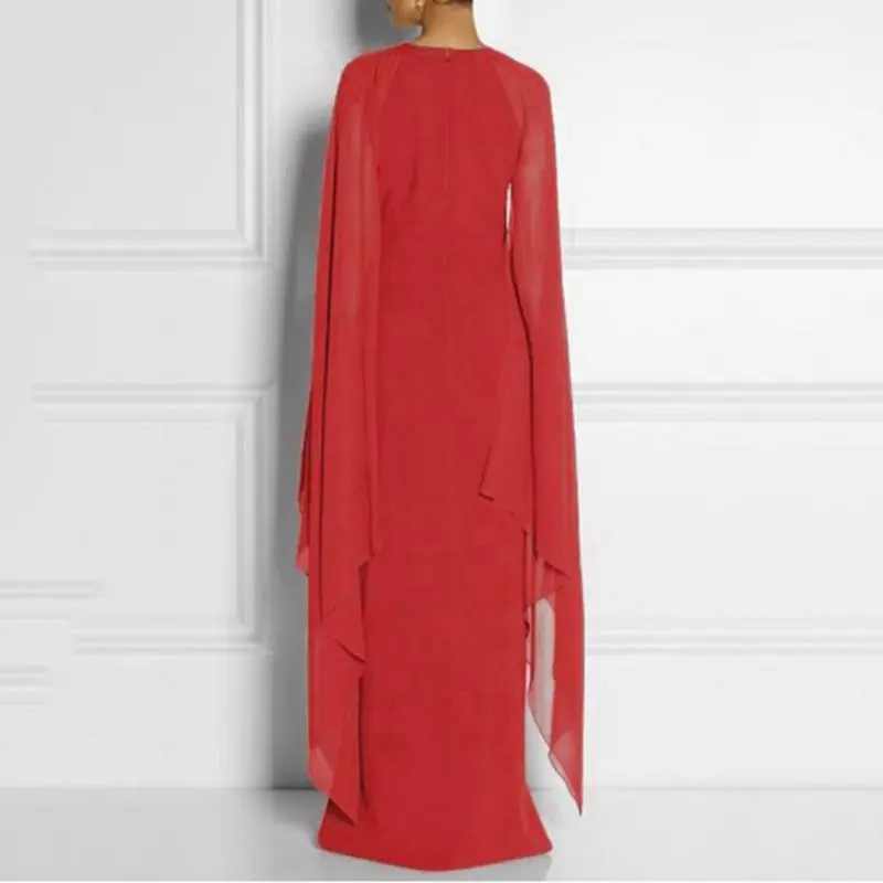 Женская накидка с длинным рукавом Длинные вечерние платья модное однотонное