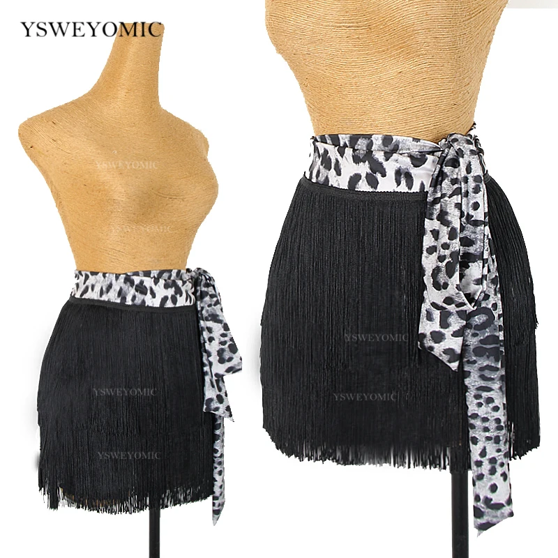 2020 Новый Стиль черная леопардовая Одежда для латинских танцев одежда с короткими