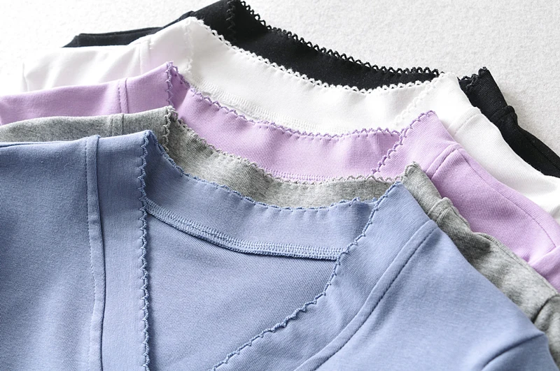 

Women V Neck Button Up Fitted Crop Top With Trimming