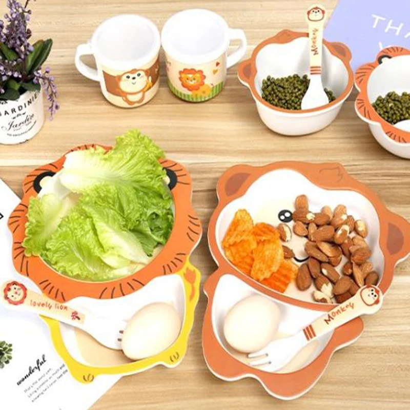 5 шт./компл. блюда и тарелки комплекты для малышей с рисунком героев из