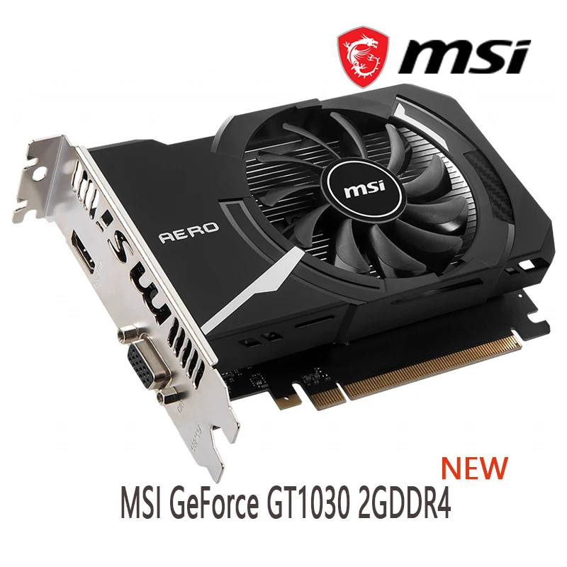 MSI GeForce GT 1030 AERO ITX 2GD4 NEW 14 нм 2 Гб GDDR4 64 бит видеокарты GPU графическая карта для