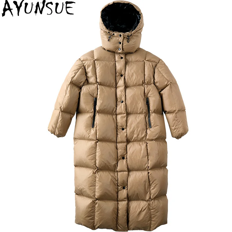 

Женская парка на утином пуху, зимнее пальто с капюшоном, длинная теплая куртка-пуховик, женские пальто, женская куртка 1220322 KJ8220