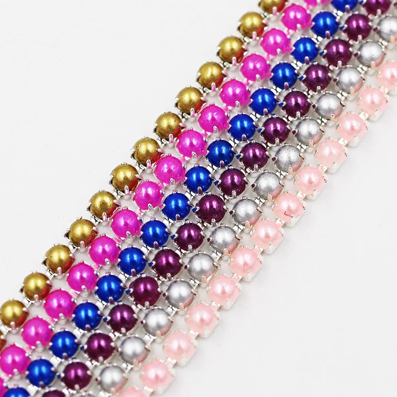 Искусственный жемчуг на серебряной основе 5 ярдов/упаковка|Стразы| |