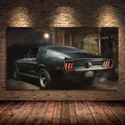 Современная Настенная Картина на холсте картины 1968 Mustang GT Fastback Классические Постеры и принты для автомобиля для гостиной Декор без рамки