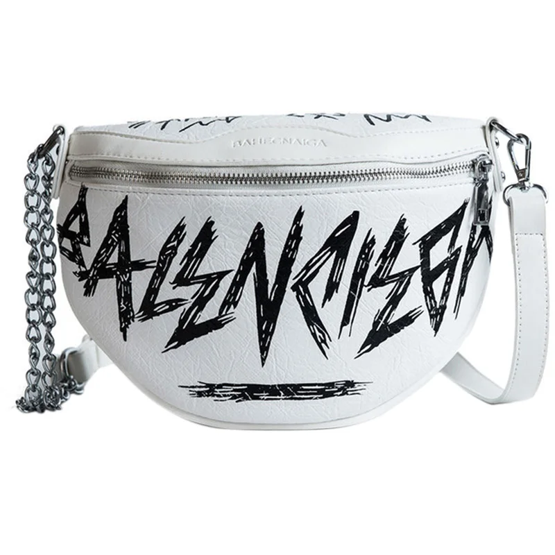 White ABZC-модная женская поясная сумка, Женская поясная сумка с цепочкой, сумки-мессенджеры, женские сумки на плечо - Цвет: White