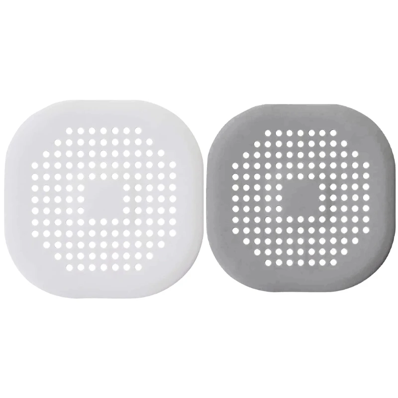 

2Pcs Shower Hair Catcher Stopper Strainer with Suction Cup Square Silicone Drain Cover Trap Household Drain Protector for LXAF