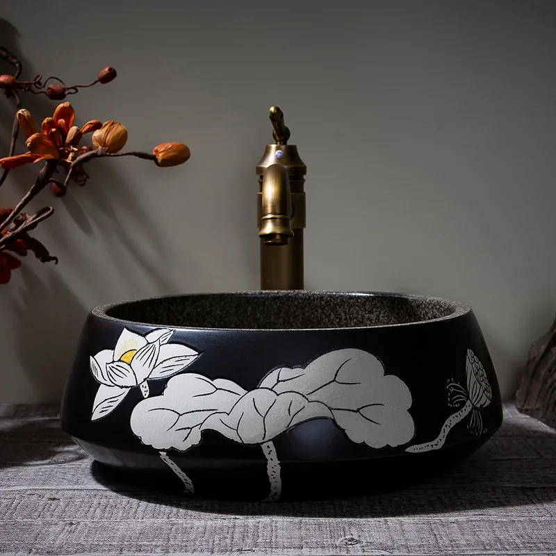 Керамическая художественная раковина Европейский умывальник для умывальника в