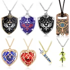 Ожерелье из серии Zeldas, ожерелье легенда о зельdas, щит меча, косплей, кавайное интимное ожерелье для женщин и мужчин, цепочка для свитера, игрушки в подарок