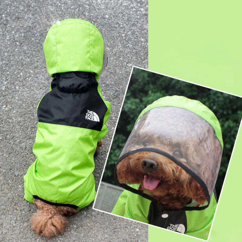 Detachable Dogs Rain Jacket Water Resistant Clothes Dogs Fashion Patterns Coat For Rainy Day