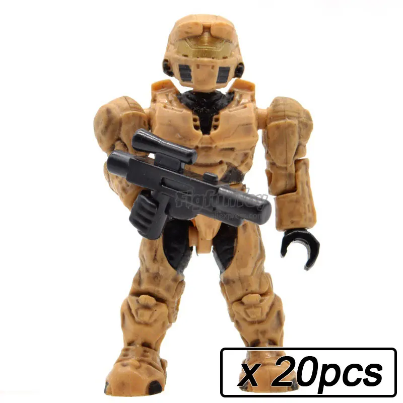 20pcs MB45 20 шт./лот Halo Warriors Wars игры Монстры люди ковенанты Спартанские пистолеты строительные блоки кирпичи игрушки для детей - Цвет: 20pcs MB45