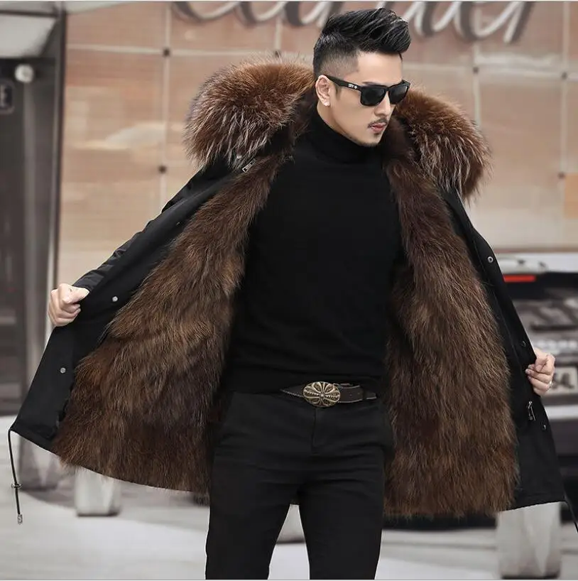 Down Long Waterproof Jackets faux Fox Fur Coat For Man winter Jacket puffer jacket men 2021 Winter warm coats Men clothing