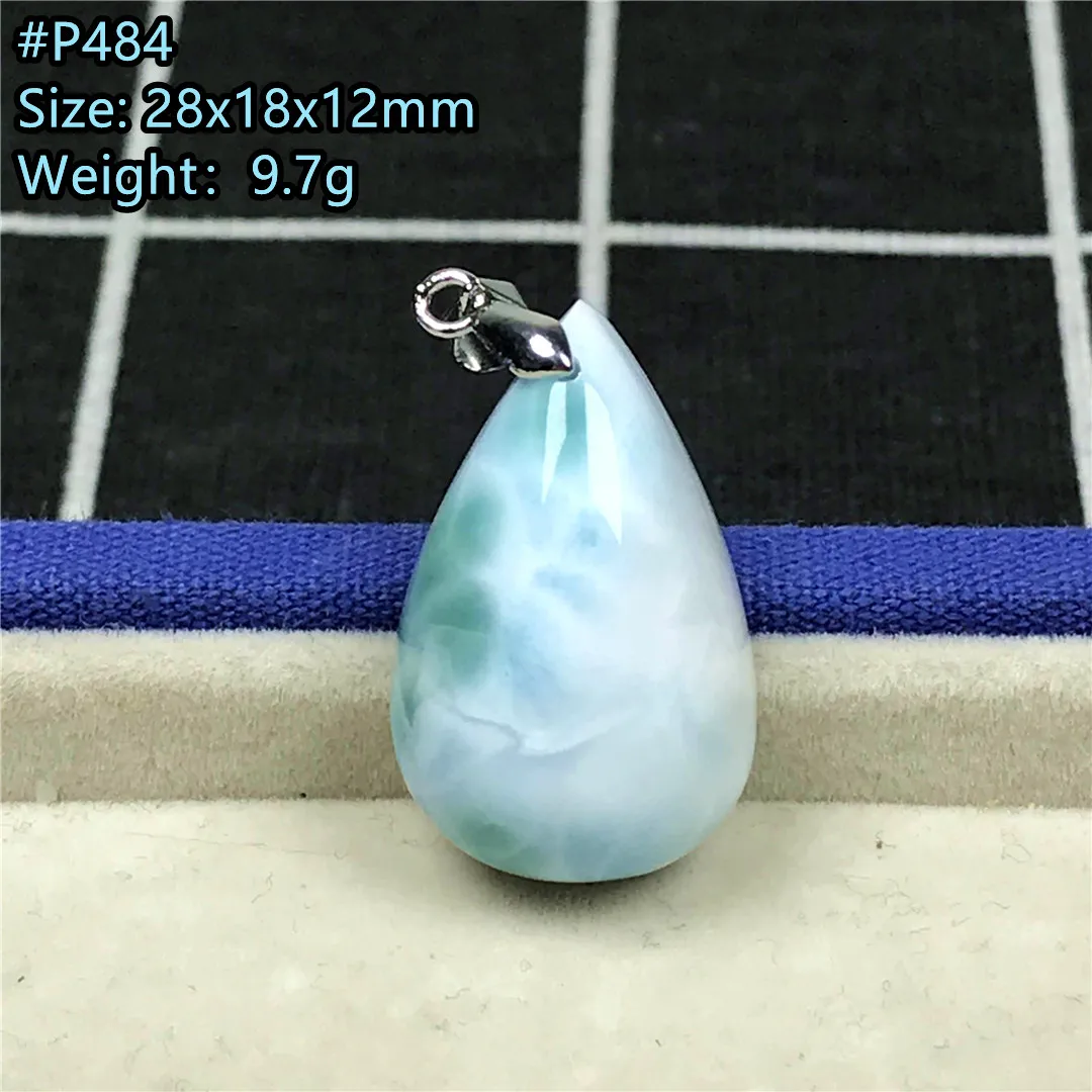 Натуральный Синий Larimar ожерелье кулон ювелирные изделия для женщин и мужчин