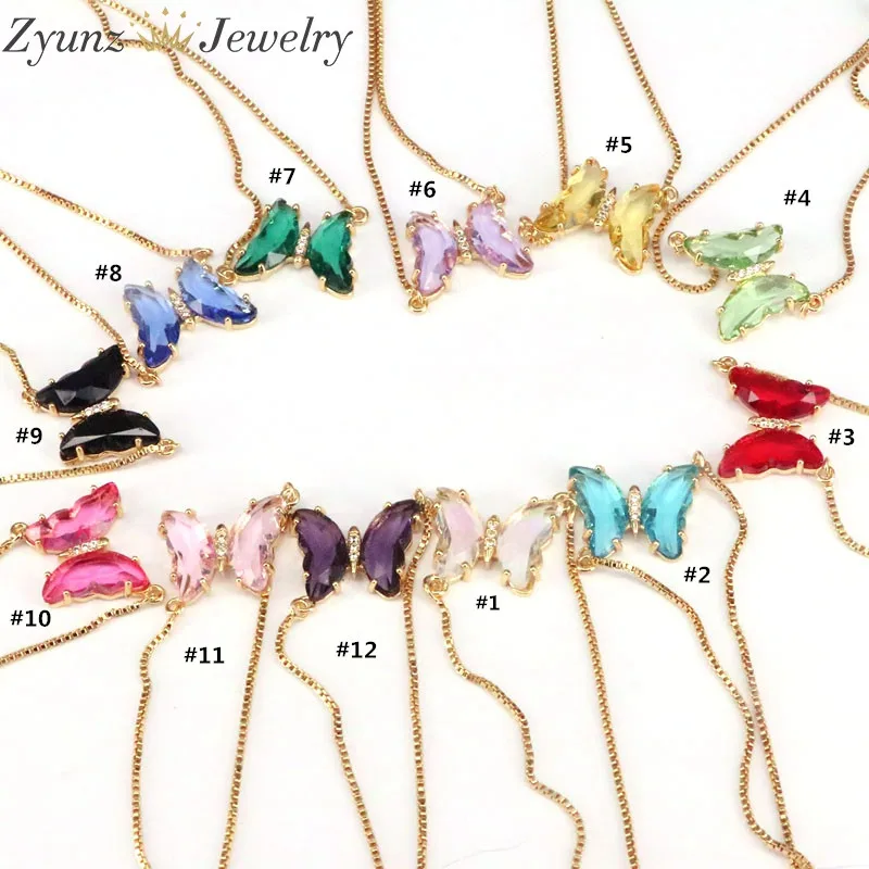 10 шт. Новое поступление браслет с хрустальными бабочками женский медный золотого