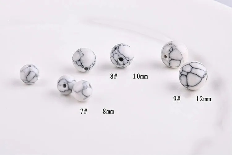 Синтетический Белый Бирюзовый полуотделанный мраморный дисперсионный бисер DIY