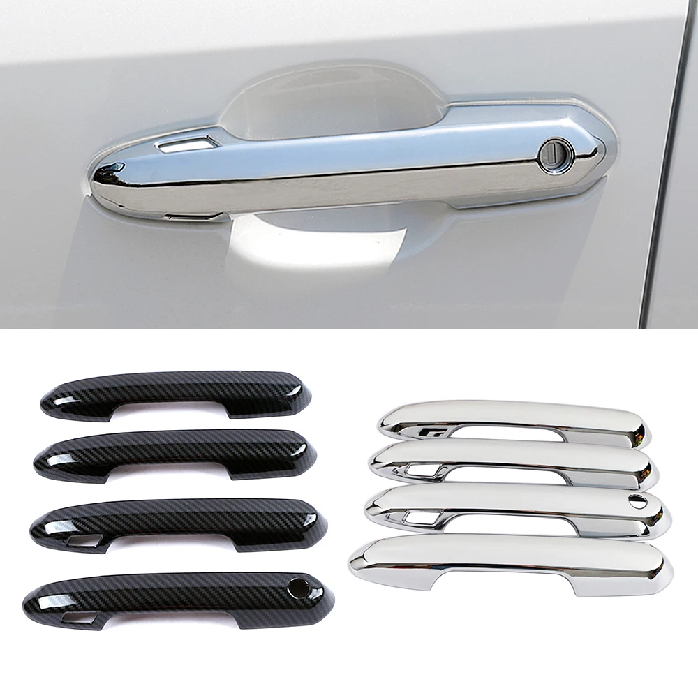 

For Toyota Rav4 Rav 4 MK5 2019-2023 Carbon Fiber Color Modify Refit Chrome Door Handle Cover Decoration Trim Protection Sticker
