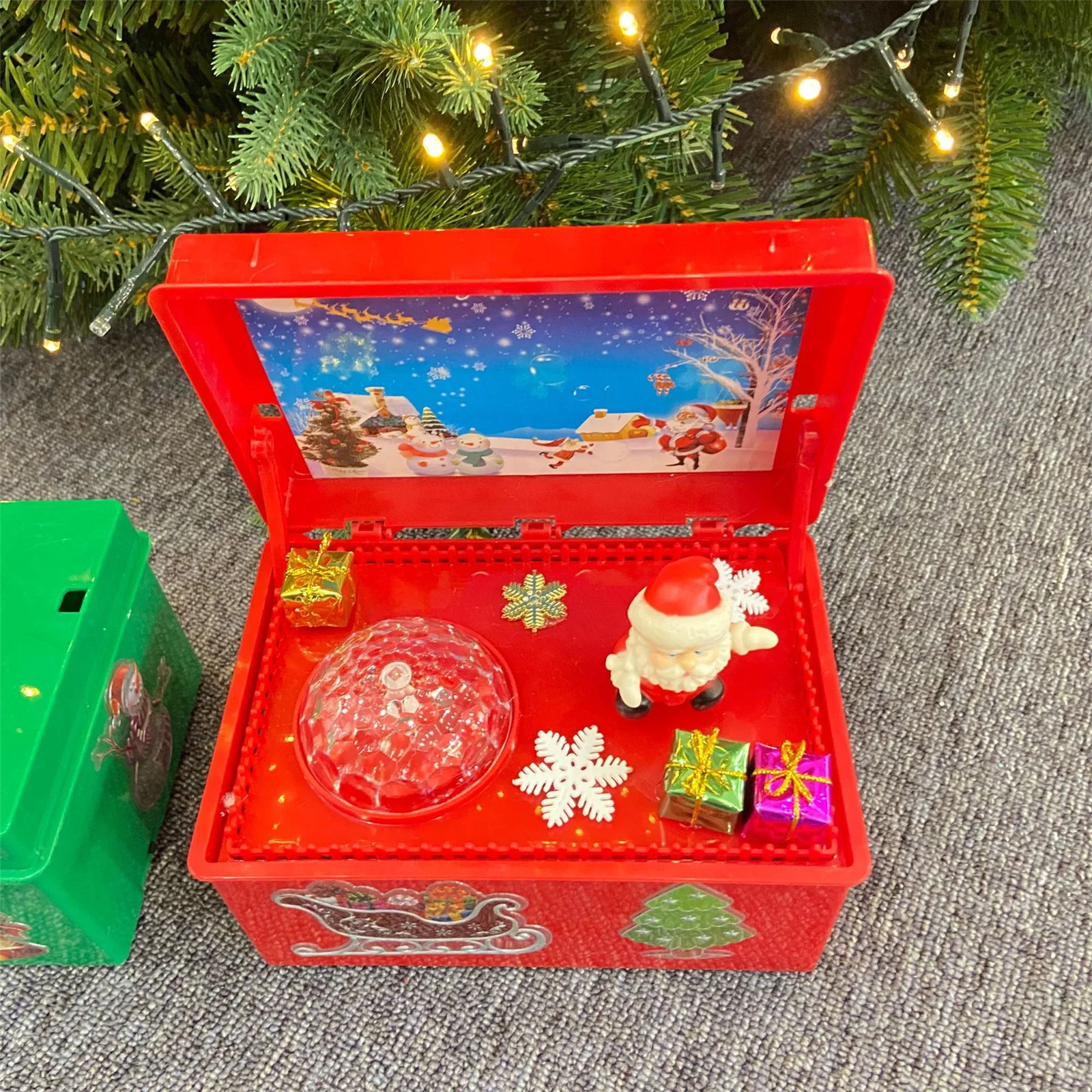 

Christmas Music Box Electric Santa Decoration Creative Xmas Desktop Crafts Novelty Gifts for Children xqmg Home Decor 2022 New