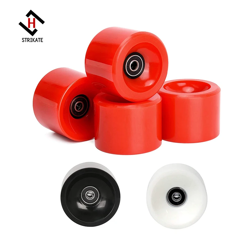 Set of 4 wheels 70mm 78A Offset Hub Solid Longboard Wheels with ABEC 9 black bearing Smooth Riding Longboarding wheels