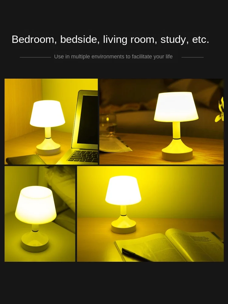 

Remote control small table lamp rechargeable nightstand girl's heart ins wind home adjustable brightness warm light simple